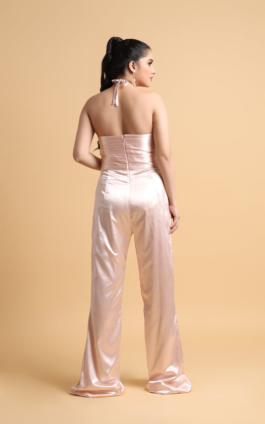 Clair de Lune – The Pearl Draped Satin Jumpsuit