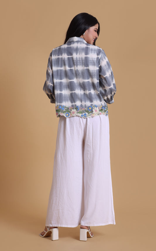 Leah - Flared Embroidered Shirt