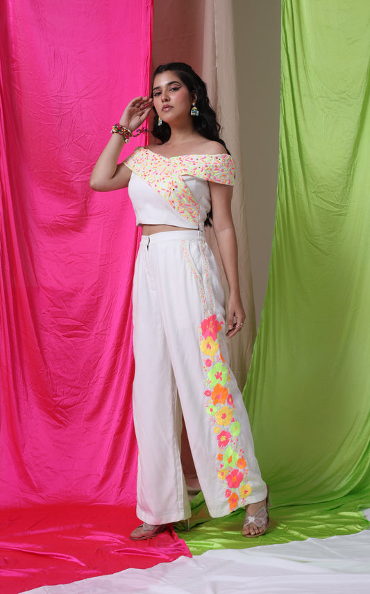 Dusk Till Dawn - The Embossed Draped Top Set