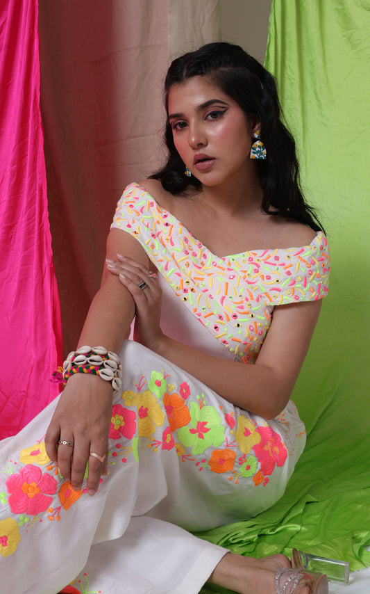 Dusk Till Dawn - The Embossed Draped Top Set