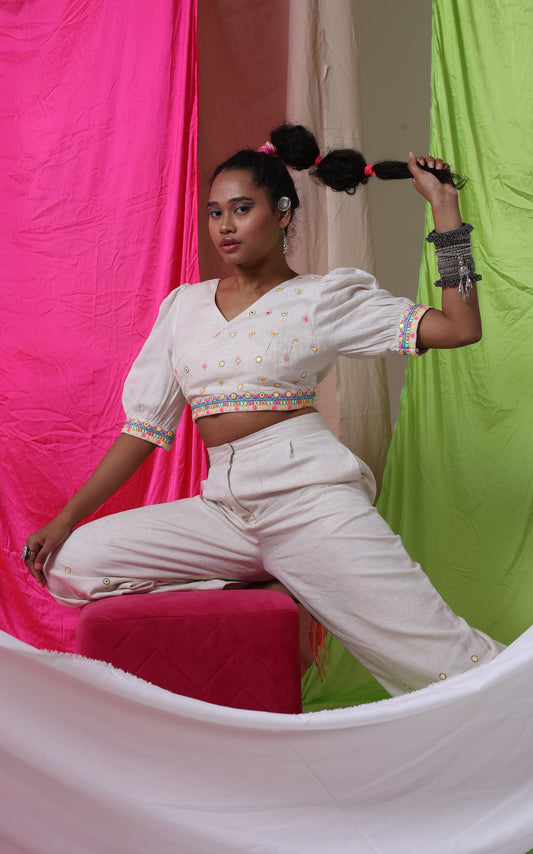 Yours Truly - The Wrapable Embellished Blouse Set