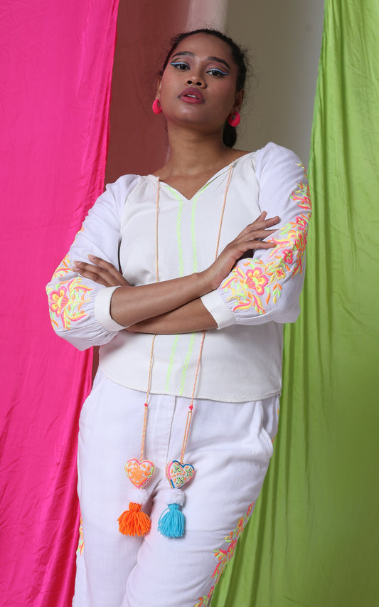 More Than This - The Adorned Sleeves Trousers Set