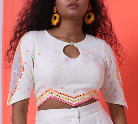 Moth To Flame - The Mesh Sleeves Blouse