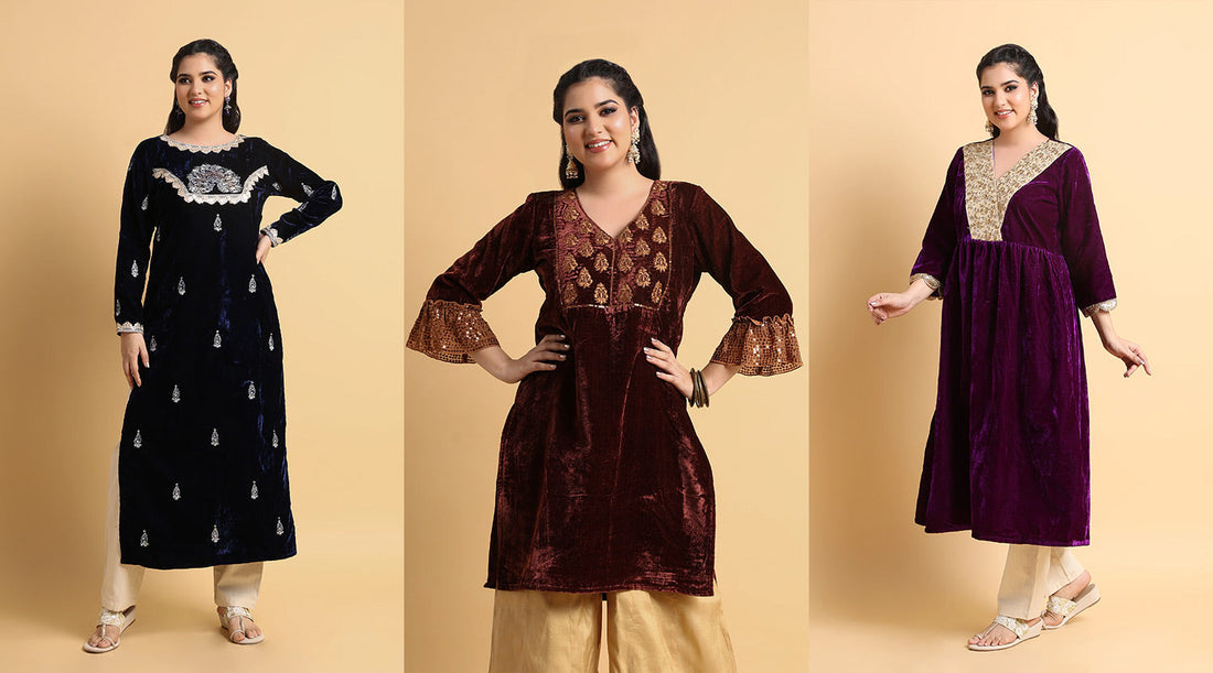 Adaah Collection by The House of She’s: Velvet Kurtis for Festive Elegance