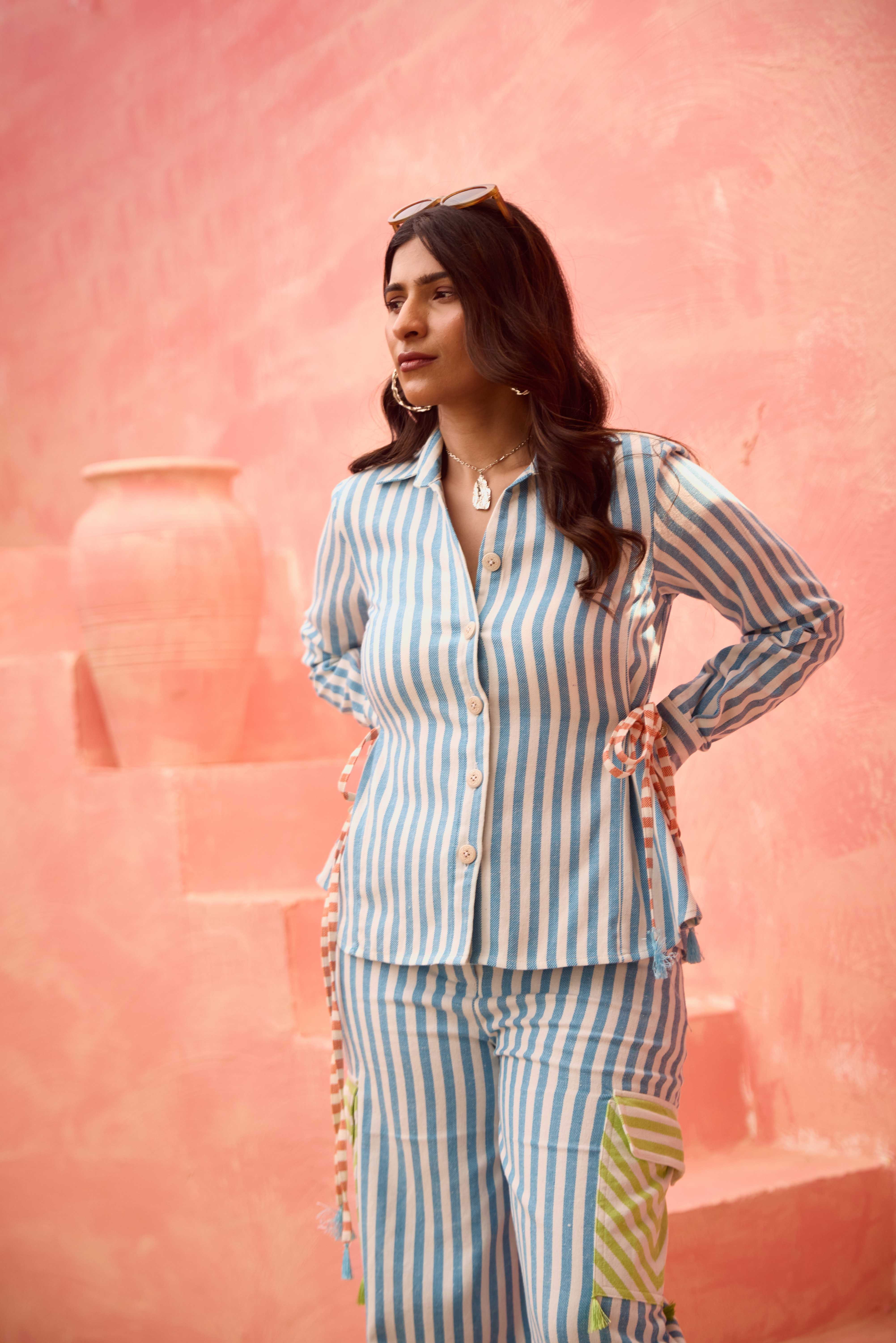 Tela - Blue - The Side Tieable Shirt