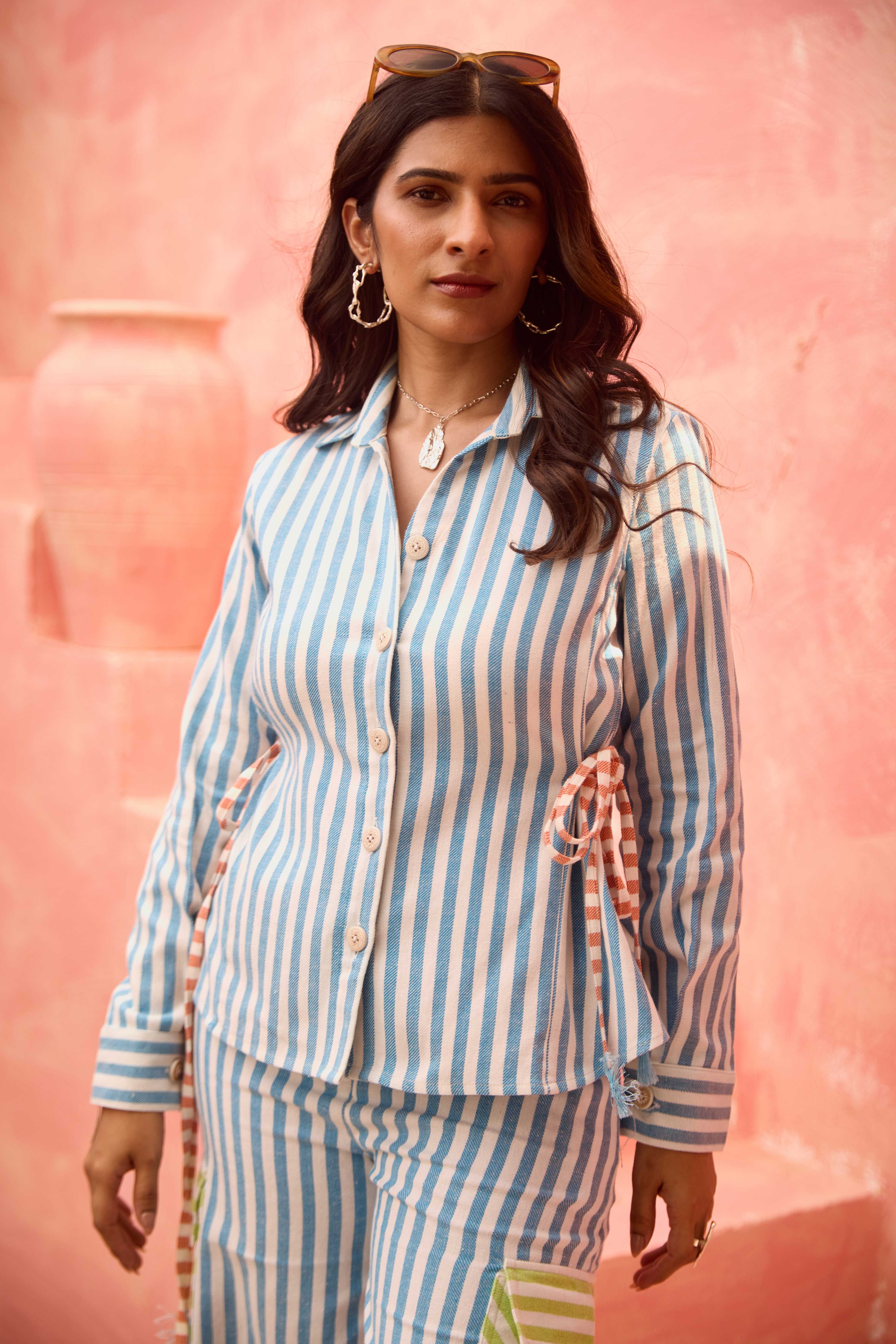 Tela - Blue - The Side Tieable Shirt
