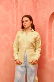 Taya – Striped Back Tieable Shirt with Tailored Fit