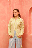 Taya – Striped Back Tieable Shirt with Tailored Fit