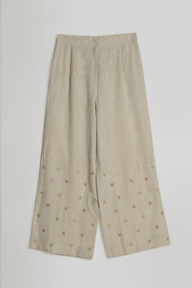 PLEATED RELAXED FIT TROUSERS - YOURS TRULY - IVORY ECRU