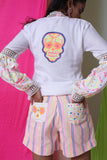 Goin' Psycho - The Skull Embroidered Shorts Set