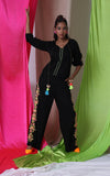 ADORNED TROUSERS SET - MORE THAN THIS - MIDNIGHT BLACK